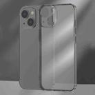 For iPhone 14 Plus Frosted TPU + Glass Phone Case (Transparent Black) - 1