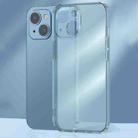 For iPhone 14 Plus Frosted TPU + Glass Phone Case (Transparent Blue) - 1