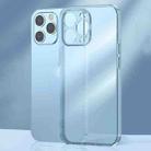 For iPhone 14 Pro Frosted TPU + Glass Phone Case(Transparent Blue) - 1