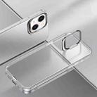 For iPhone 14 Metal Lens Cover Holder Phone Case (White) - 1