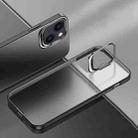 For iPhone 14 Metal Lens Cover Holder Phone Case (Black) - 1