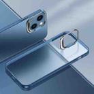 For iPhone 14 Metal Lens Cover Holder Phone Case (Blue) - 1