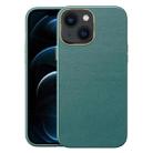 For iPhone 14 Electroplating Skin Texture PC + TPU Phone Case (Green) - 1