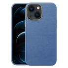 For iPhone 14 Plus Electroplating Skin Texture PC + TPU Phone Case (Sapphire Blue) - 1