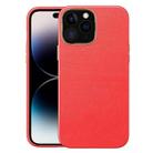 For iPhone 14 Pro Electroplating Skin Texture PC + TPU Phone Case(Red) - 1