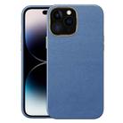 For iPhone 14 Pro Electroplating Skin Texture PC + TPU Phone Case(Sapphire Blue) - 1