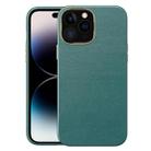 For iPhone 14 Pro Electroplating Skin Texture PC + TPU Phone Case(Green) - 1