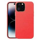 For iPhone 14 Pro Max Electroplating Skin Texture PC + TPU Phone Case (Red) - 1