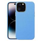 For iPhone 14 Pro Max Electroplating Skin Texture PC + TPU Phone Case (Light Blue) - 1