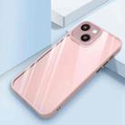 For iPhone 14 Plus Clear Back Shockproof Phone Case (Pink) - 1