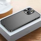 For iPhone 14 Metal Frame + Frosted PC Phone Case (Black) - 1