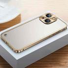 For iPhone 14 Plus Metal Frame + Frosted PC Phone Case (Gold) - 1