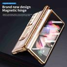 For Samsung Galaxy Z Fold3 5G Magnetic Hinges Plating Phone Case with Holder(Champagne Gold) - 7