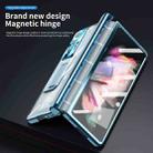 For Samsung Galaxy Z Fold3 5G Magnetic Hinges Plating Phone Case with Holder(Blue) - 7