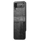 For Samsung Galaxy Z Flip4 5G Vertical Flip Card Slot Leather Phone Case(Black) - 1