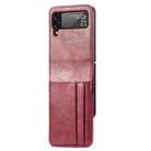 For Samsung Galaxy Z Flip4 5G Vertical Flip Card Slot Leather Phone Case(Wine Red) - 1
