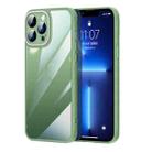 For iPhone 13 Pro Max Prismatic Edge Transparent Glitter Phone Case (Green) - 1