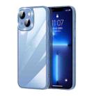 For iPhone 13 Prismatic Edge Transparent Glitter Phone Case(Blue) - 1