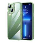 For iPhone 13 Prismatic Edge Transparent Glitter Phone Case(Green) - 1