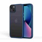 For iPhone 14 Plus Frosted Back Shockproof Phone Case (Blue) - 1