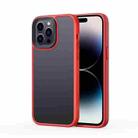 For iPhone 14 Pro Frosted Back Shockproof Phone Case(Red) - 1