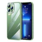 For iPhone 13 Pro Prismatic Edge Transparent Diamond Phone Case (Green) - 1
