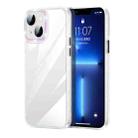 For iPhone 13 Prismatic Edge Transparent Diamond Phone Case(White) - 1
