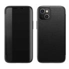 For iPhone 14 Plus Magnetic Side Window View Shockproof Horizontal Flip Leather Case (Black) - 1