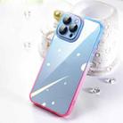 For iPhone 13 Pro Gradient Diamond Frame Phone Case (Blue Pink) - 1