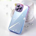 For iPhone 12 Gradient Diamond Frame Phone Case(Purple Blue) - 1