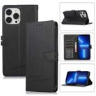 Cross Texture Horizontal Flip Leather Phone Case For iPhone 14 Pro Max(Black) - 1