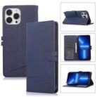 Cross Texture Horizontal Flip Leather Phone Case For iPhone 14 Pro Max(Dark Blue) - 1