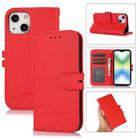 Cross Texture Horizontal Flip Leather Phone Case For iPhone 14 Pro(Red) - 1