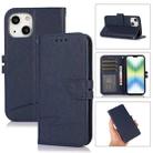 Cross Texture Horizontal Flip Leather Phone Case For iPhone 14 Pro(Dark Blue) - 1