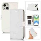 Cross Texture Horizontal Flip Leather Phone Case For iPhone 14 Max(White) - 1