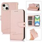 Cross Texture Horizontal Flip Leather Phone Case For iPhone 14 Max(Pink) - 1