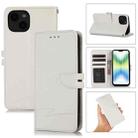 For iPhone 14 Cross Texture Horizontal Flip Leather Phone Case (White) - 1