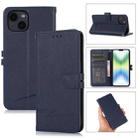 For iPhone 14 Cross Texture Horizontal Flip Leather Phone Case (Dark Blue) - 1