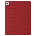 For iPad 10.2 2019 / 2020 / 2021 Diamond Lattice Silicone Tablet Case(Red) - 1