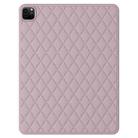 For iPad Pro 12.9 2022 / 2021 / 2020 / 2018 Diamond Lattice Silicone Tablet Case(Pale Pinkish Grey) - 1