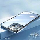 For iPhone 14 AG HD Glass + Metal Frame Phone Case (Sierra Blue) - 1