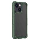 For iPhone 14 Transparent Shockproof PC + TPU Phone Case (Dark Green) - 1