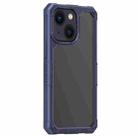 For iPhone 14 Plus Transparent Shockproof PC + TPU Phone Case (Blue) - 1