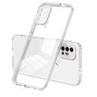 For Motorola Moto G10 3 in 1 Clear TPU Color PC Frame Phone Case(White) - 1