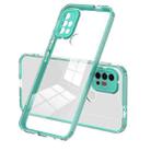 For Motorola Moto G10 3 in 1 Clear TPU Color PC Frame Phone Case(Light Green) - 1