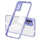 For Motorola Moto G10 3 in 1 Clear TPU Color PC Frame Phone Case(Purple) - 1