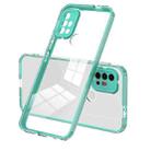 For Motorola Moto G20 3 in 1 Clear TPU Color PC Frame Phone Case(Light Green) - 1