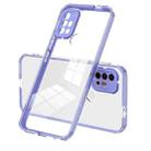 For Motorola Moto G30 3 in 1 Clear TPU Color PC Frame Phone Case(Purple) - 1