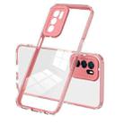 For OPPO A16 / A16s 3 in 1 Clear TPU Color PC Frame Phone Case(Pink) - 1