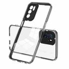 For OPPO A16 / A16s 3 in 1 Clear TPU Color PC Frame Phone Case(Black) - 1